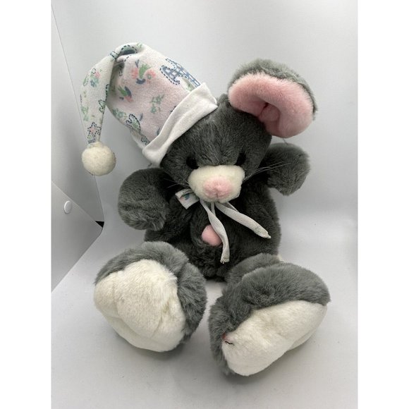 Snuggle Buddies mouse 1989 RG Barry plush zipper back - Picture 1 of 12